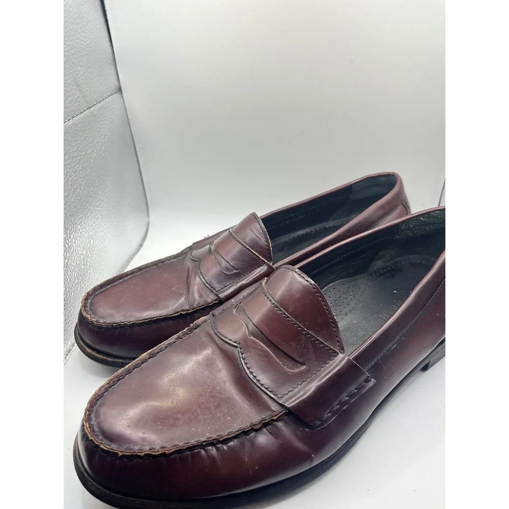 Cole Haan Mens Burgundy Leather Penny Loafers Slip On Dress Shoes‎ Size 10 M